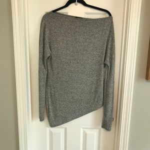 Stella & Dot Asymmetrical Off Shoulder Fleece Top